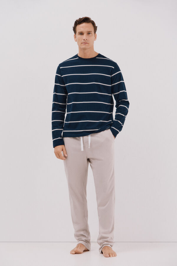 Cortefiel Jersey-knit pyjama set Navy