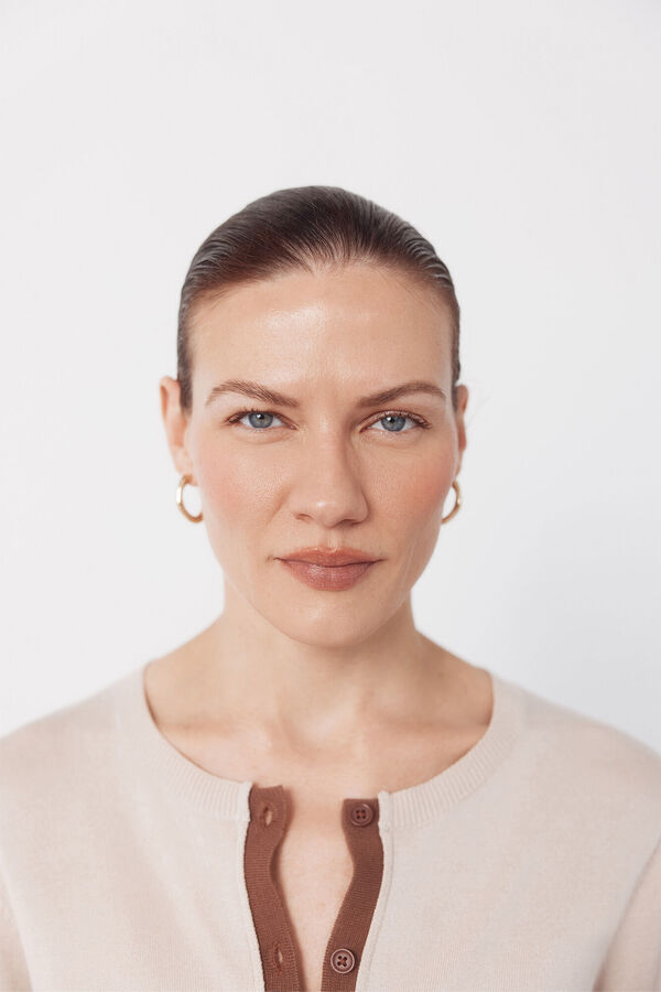 Cortefiel Casaco de malha contraste Castanho