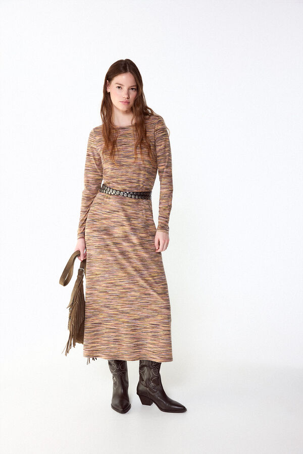 Slowlove Vestido punto melange Multicolorido