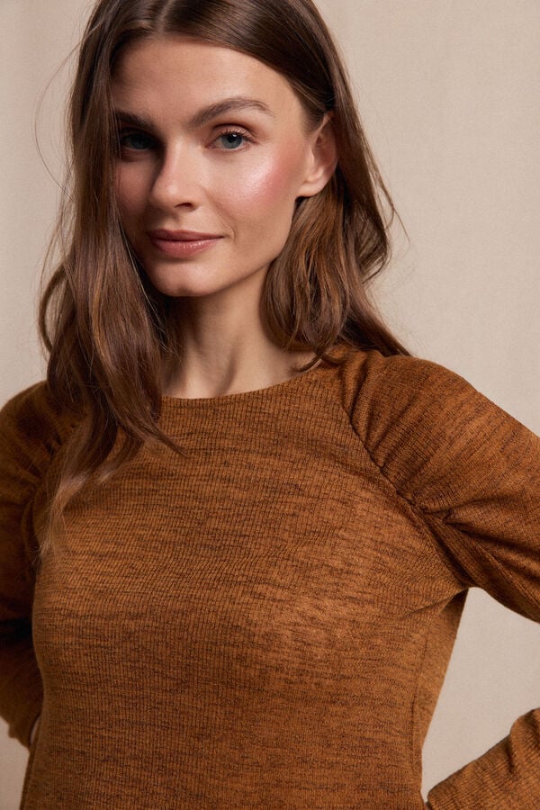 Slowlove Top with gathered sleeve Gold