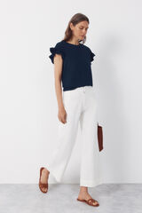 Cortefiel Piping trousers White