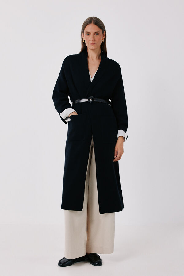 Cortefiel Coat cardigan Black