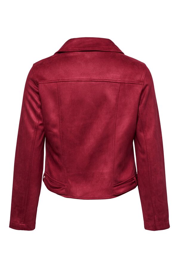 Vero Moda Curve Blus&atilde;o motard em camur&ccedil;a sint&eacute;tica Vermelho