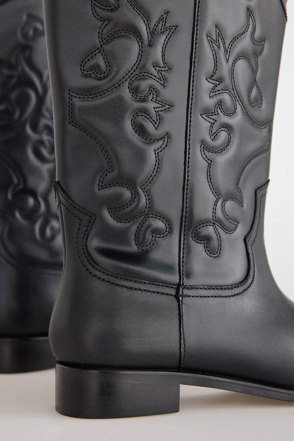 Slowlove Bota de pele plana Preto