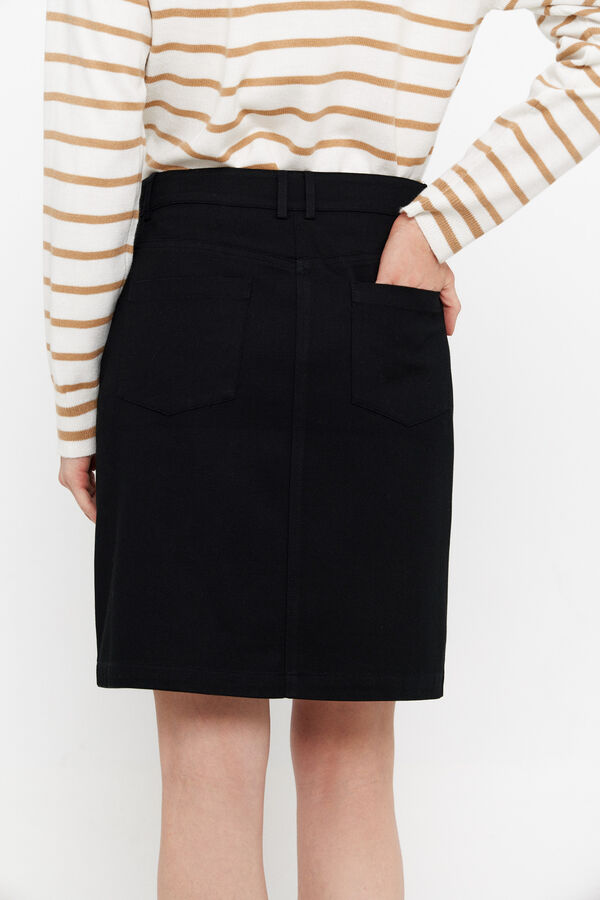 Cortefiel Short piqué skirt Black