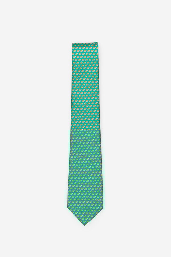 Cortefiel Natural silk tie Green