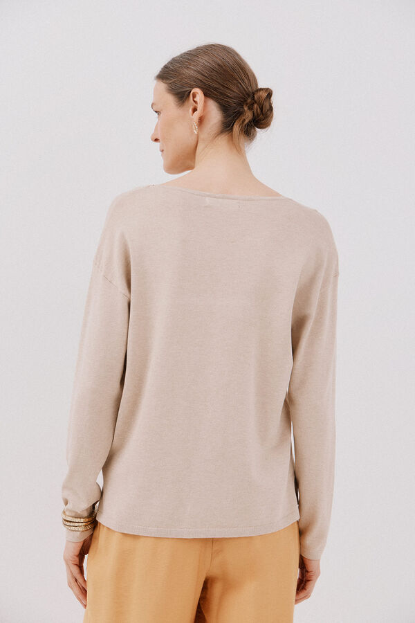 Cortefiel V-neck jumper Nude