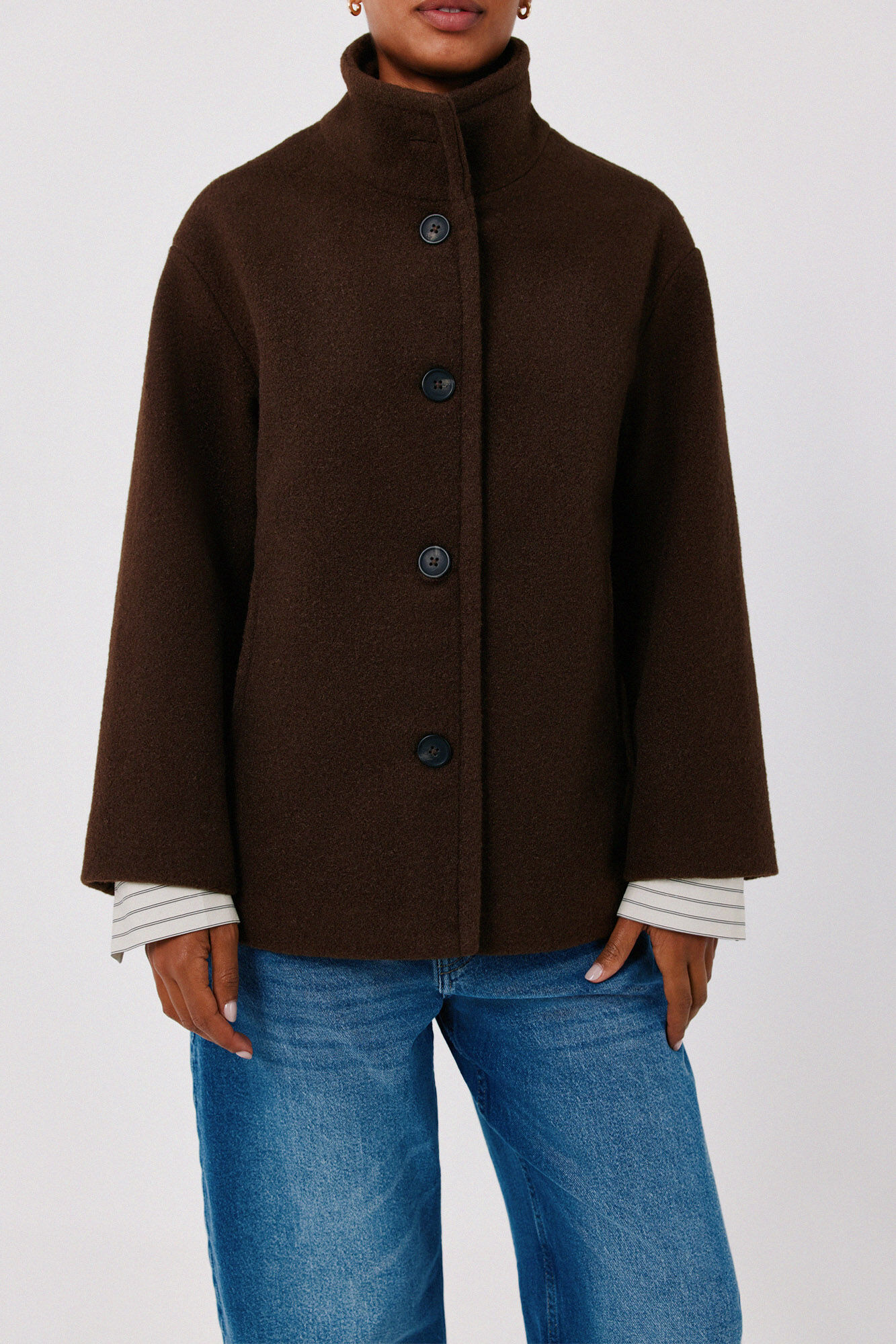 Cortefiel Short funnel neck coat