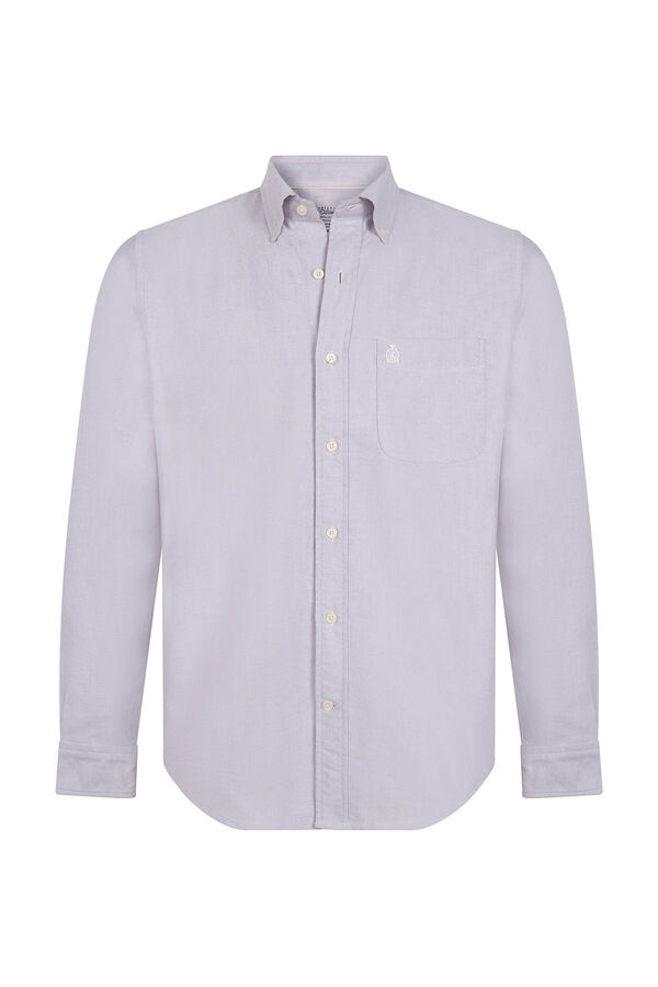 Cortefiel Camisa oxford liso Cinzento