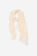 Cortefiel Lurex striped scarf Ivory