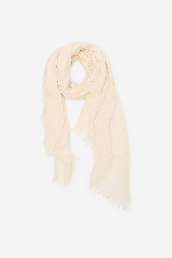 Cortefiel Lurex striped scarf Ivory