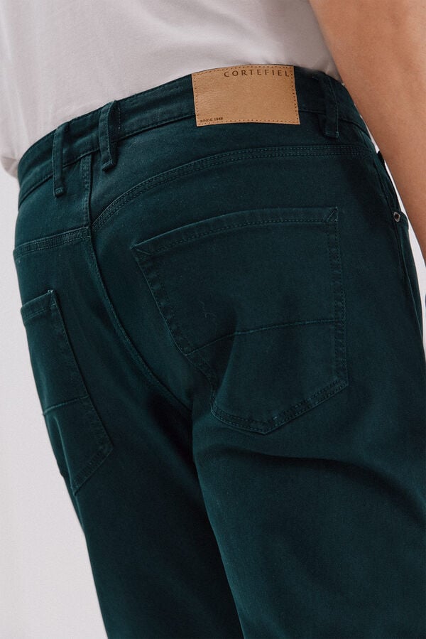 Cortefiel 5-pocket regular fit coloured trousers Dark green