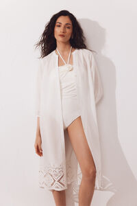 Cortefiel Embroidered cotton kaftan