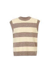 Cortefiel Striped soft gilet Brown