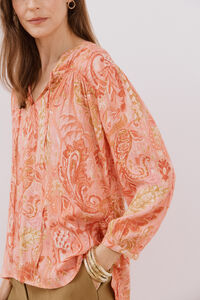 Cortefiel Metallic thread printed blouse