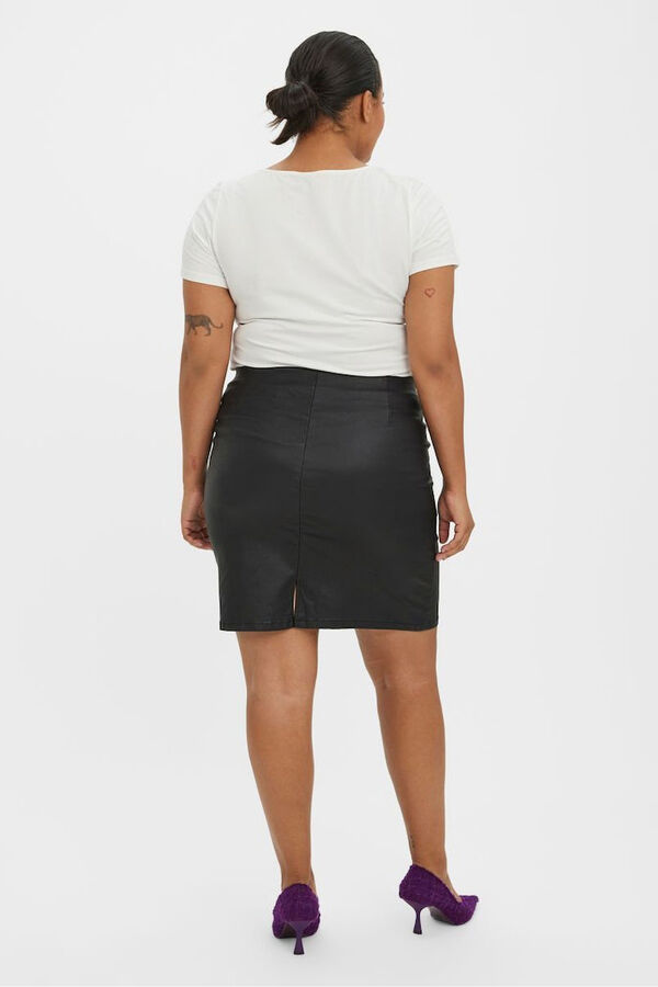 Vero Moda Curve Saia de couro sintético saia size  Preto