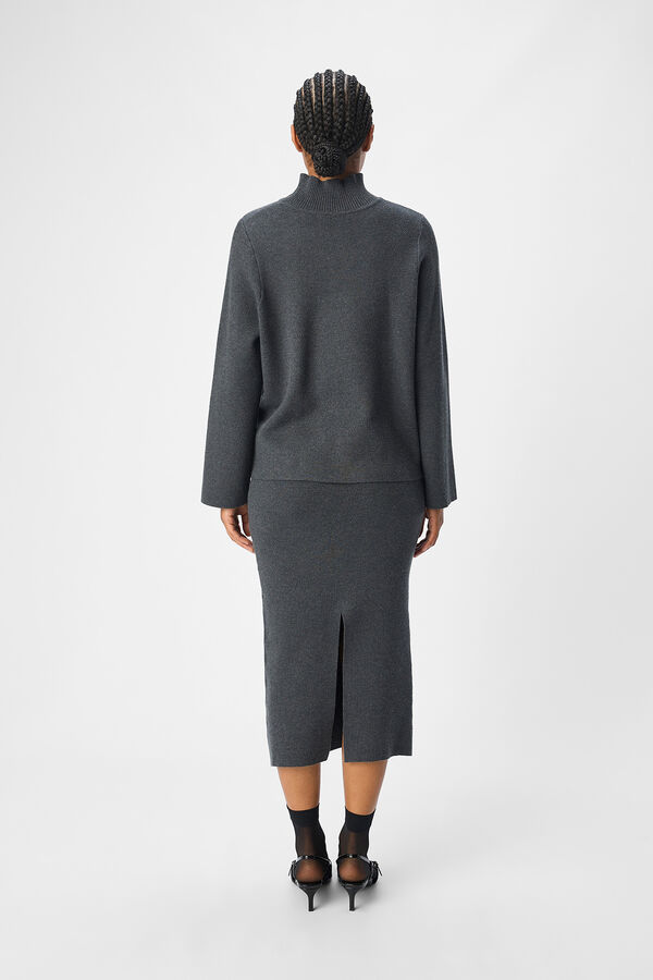 Cortefiel Midi knit skirt Grey