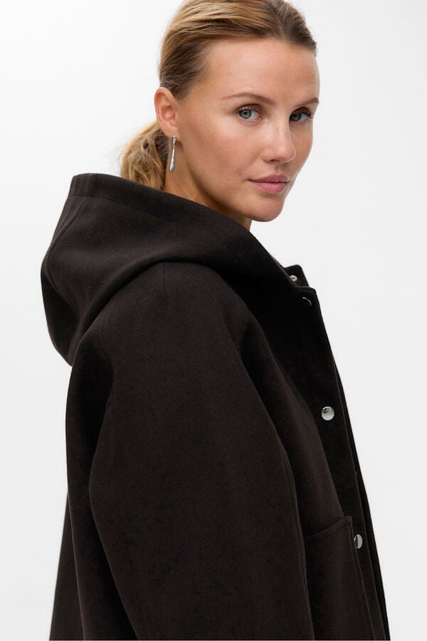 Vero Moda Short cloth coat Dark brown