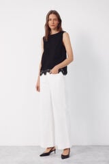 Cortefiel Top guipur Black