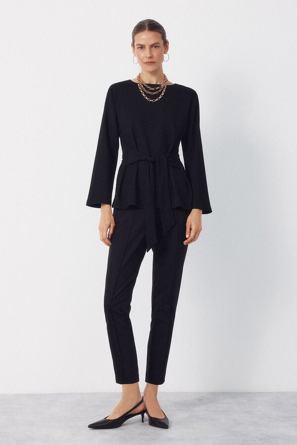 Cortefiel Skinny stretch trousers Black