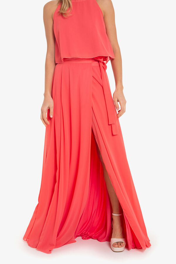 Cuplé Saia maxi saia de páreo Vermelho