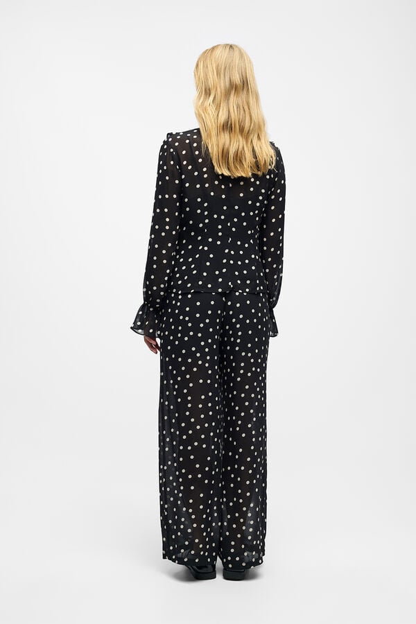 Object Blusa de gaze estampada Preto