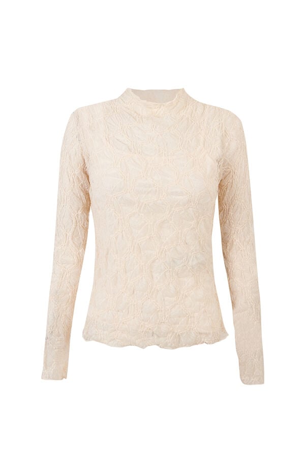 Slowlove Top de renda Ecru