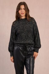 Molly Bracken Camisola de malha vazada de manga malha Preto