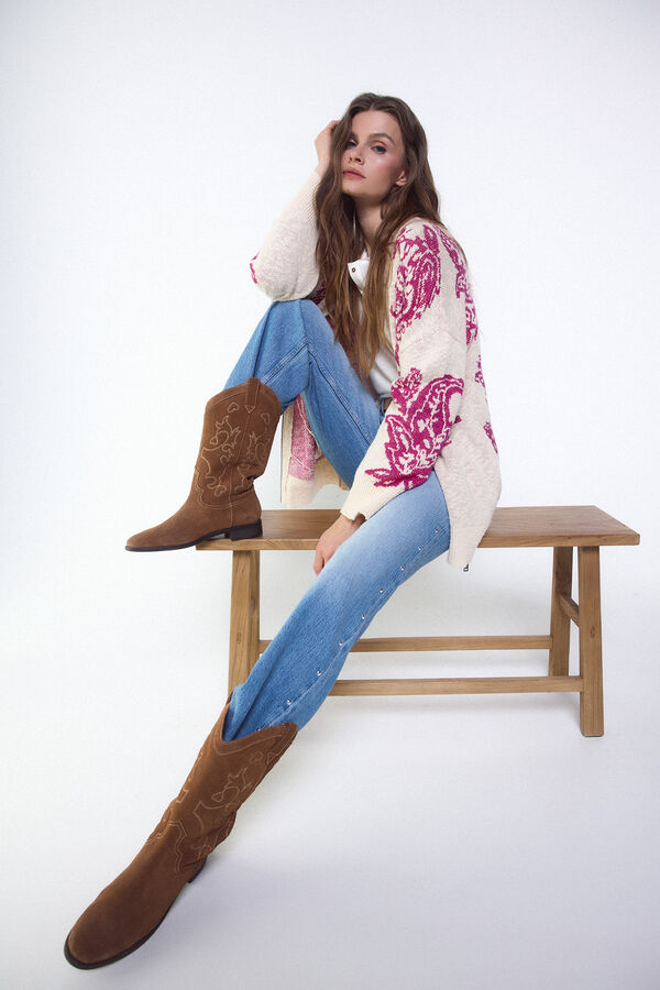 Slowlove Jersey calado capucha Estampado blanco