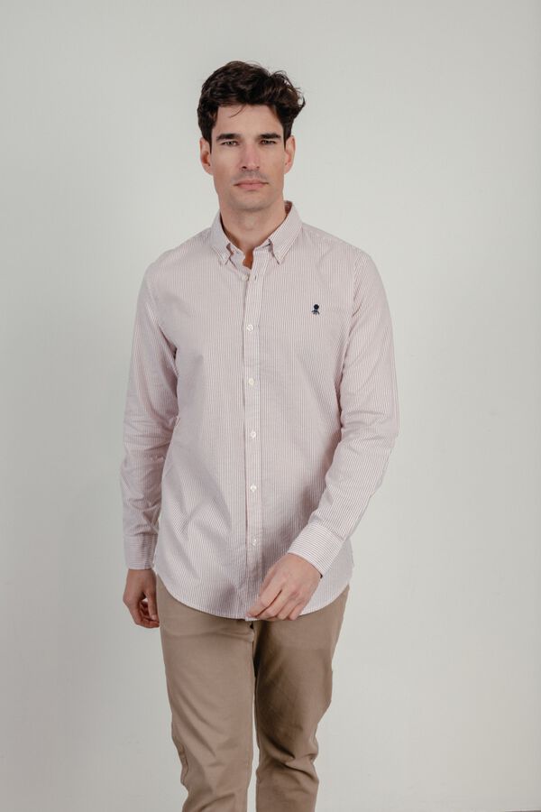 elPulpo Camisa casual em popelina Castanho