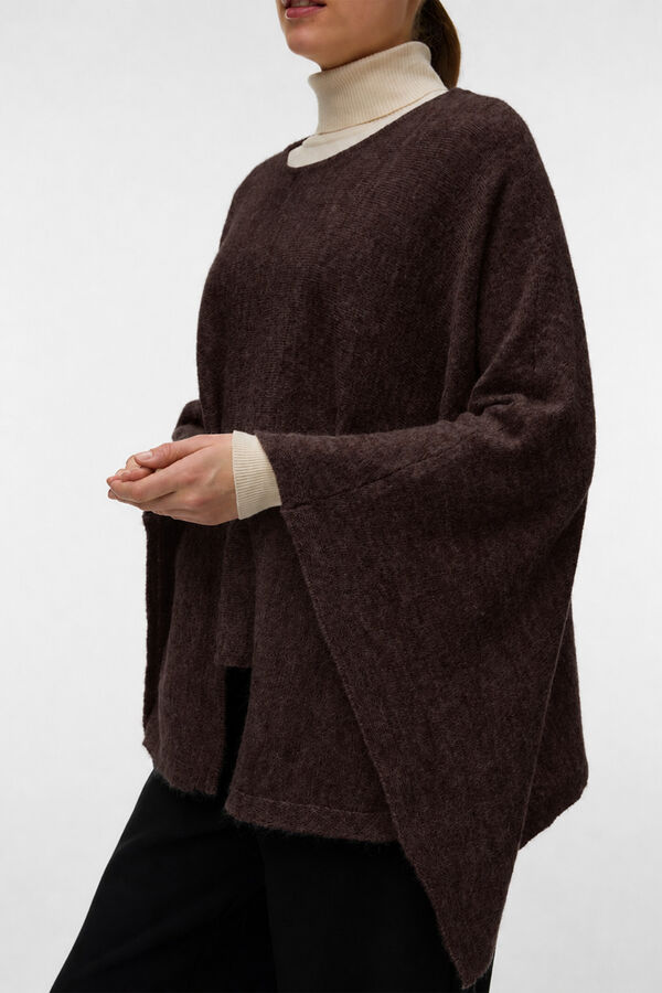 Vero Moda Fine knit poncho Dark brown