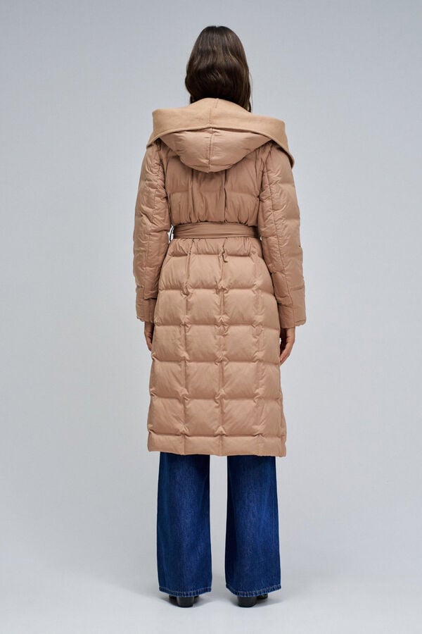 Salsa Jeans Sobretudo longo acolchoado Tostado