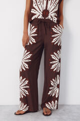 Cortefiel Print trousers positioned Printed brown