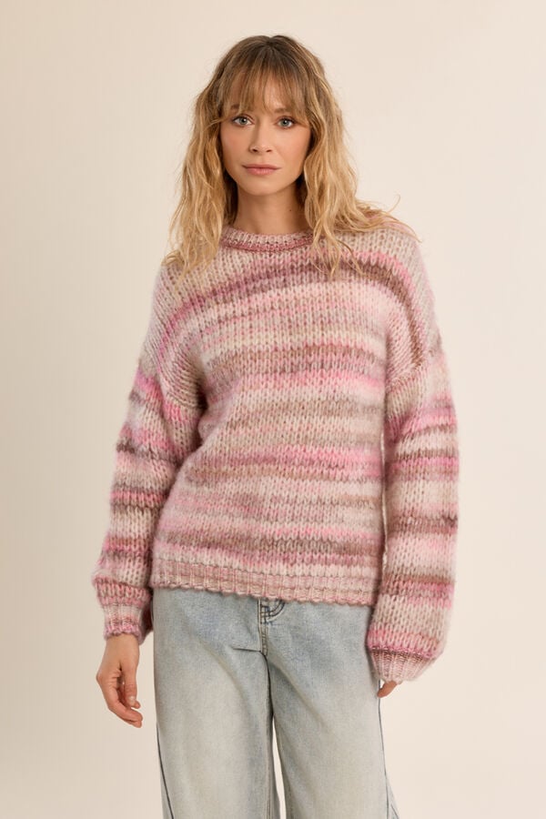 Molly Bracken Striped print jumper Pink