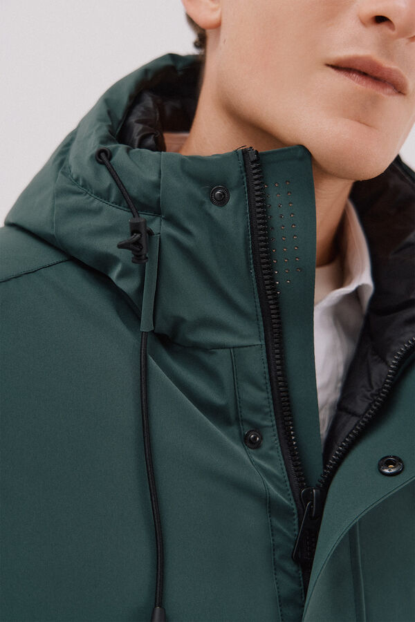 Cortefiel Hooded parka Dark green