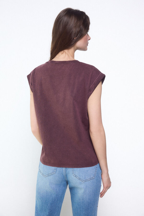 Slowlove Camiseta tachas Maroon