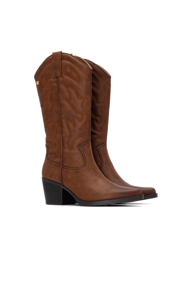 XTI Botas de cowboy femininas Castanho
