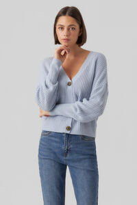 Cortefiel Jersey-knit V-neck cardigan  Blue