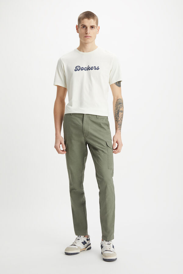 Dockers Calça cargo para homem slim cônica Verde