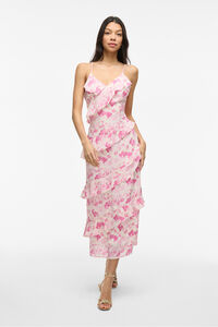 Vila Vestido de festa midi estampado