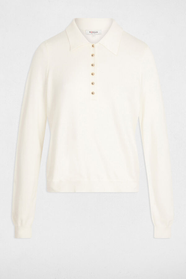 Morgan Camisola de gola polo Ecru