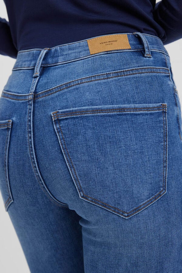 Cortefiel Jeans skinny de mulher com cintura alta Azul