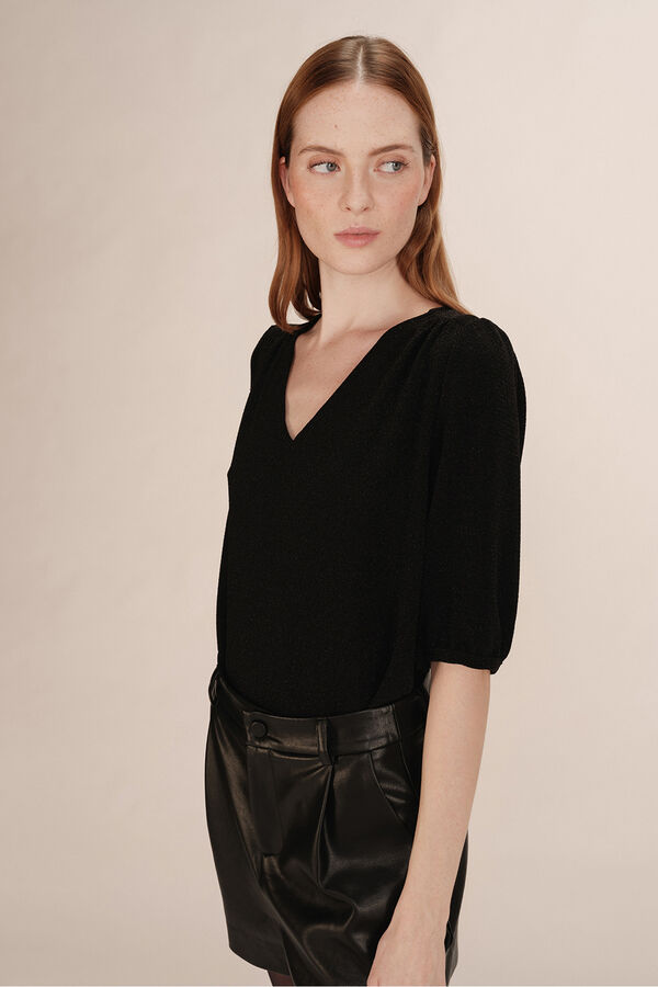 Grace & Mila Top ancho lúrex Negro
