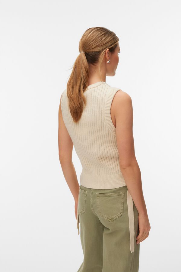 Vero Moda Colete de malha com la&ccedil;o Tostado