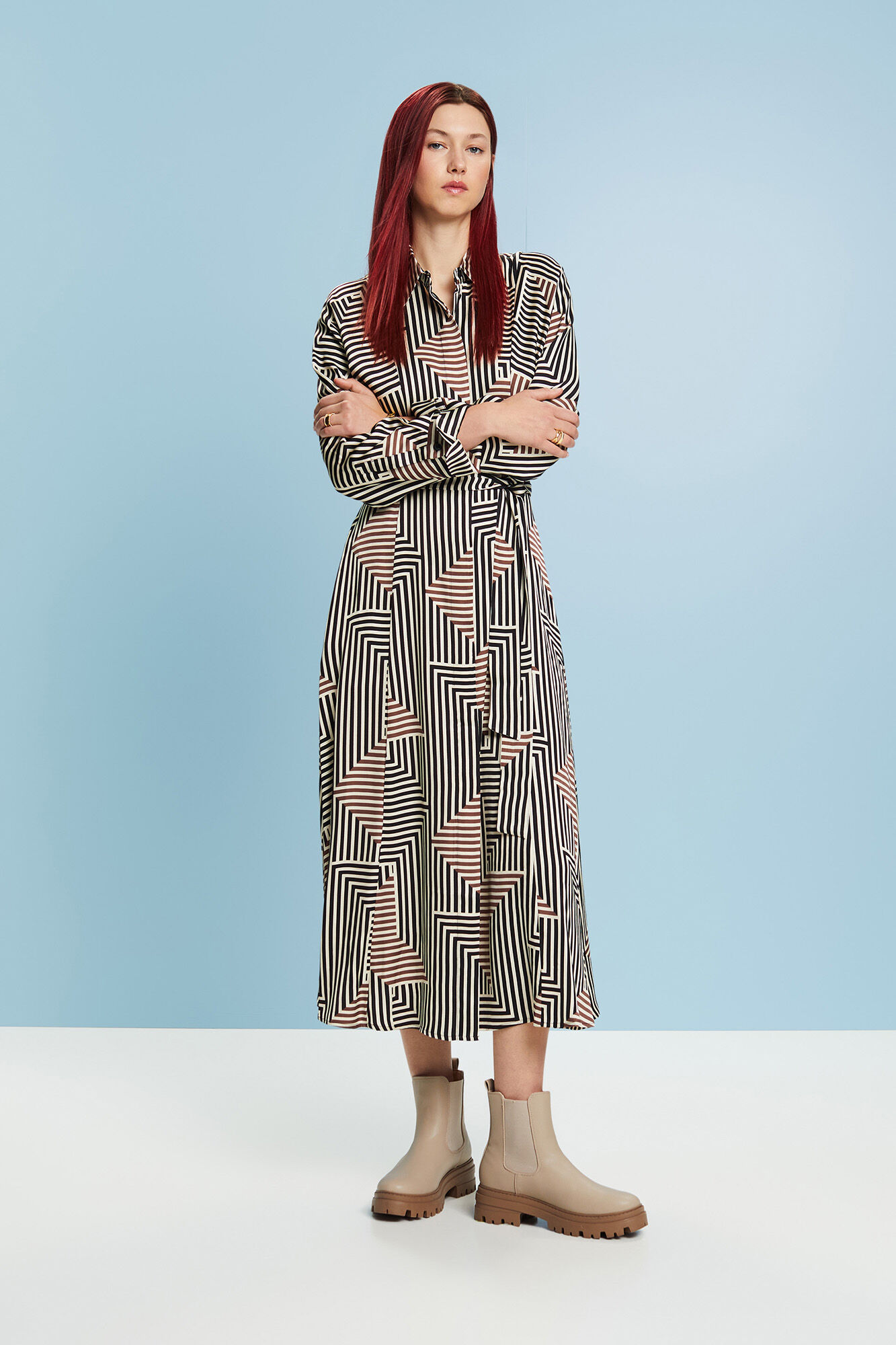 Vestido midi hot sale geometrico