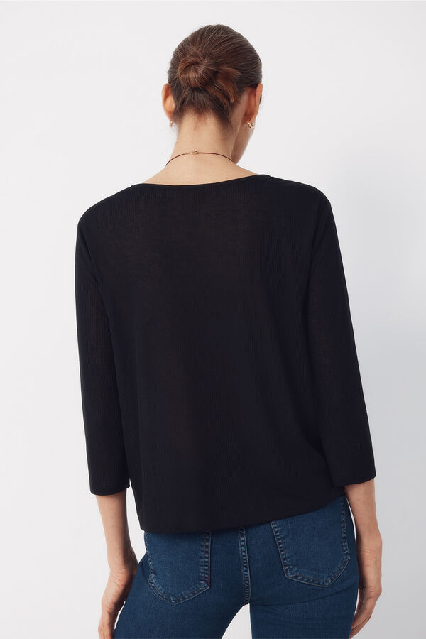 Cortefiel Knot t-shirt Black