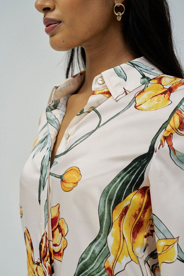 Salsa Jeans Printed long-sleeved shirt Beige
