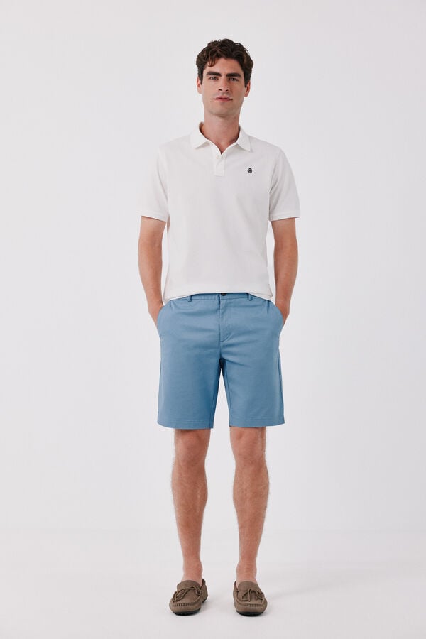 Cortefiel Printed regular Bermuda shorts Blue