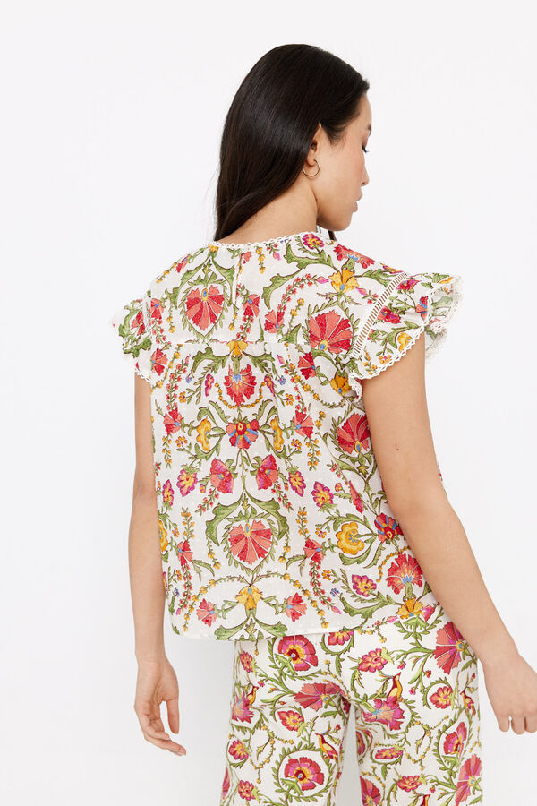 Cortefiel Printed flounced blouse Multicolour