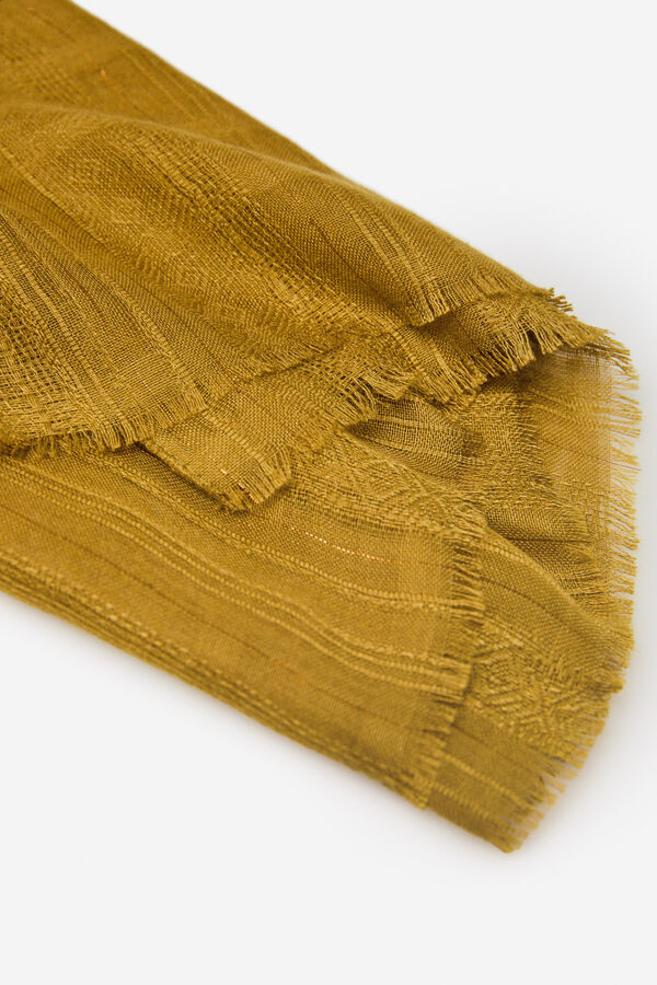 Cortefiel plain lurex scarf Gold